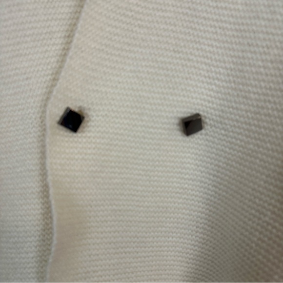 StyleWe | White Cream Button Front Oversized Rolled Cuff Cardigan Sweater Large - Picture 3 of 7